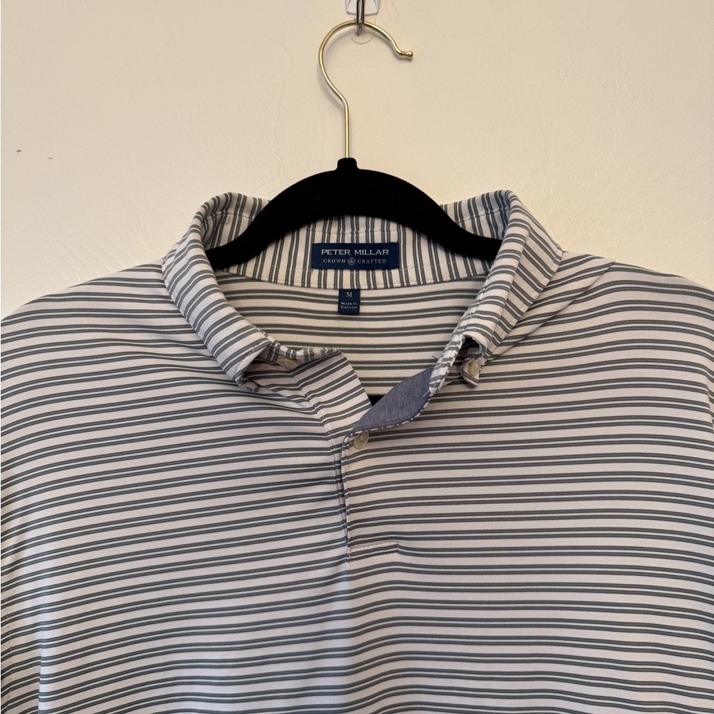 Peter Millar Men's Striped Polo Shirt - Green